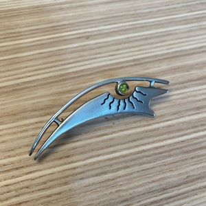 Vintage Metal Handmade Artisan Brooch